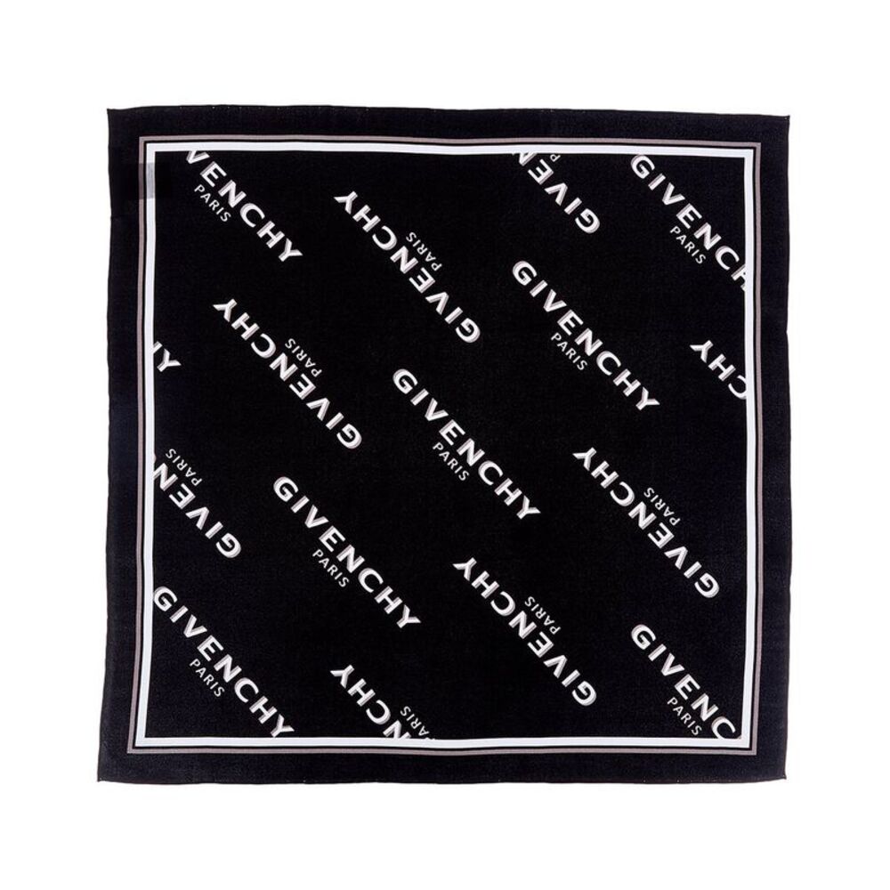 Givenchy Shadow Small Silk Scarf, Black